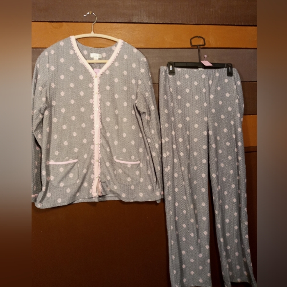 Celestial Dreams Girly Pink & Grey Feminine long Sleeve pajama set - Picture 5 of 9